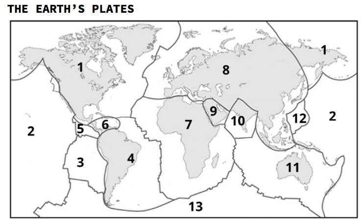simple plate tectonics map